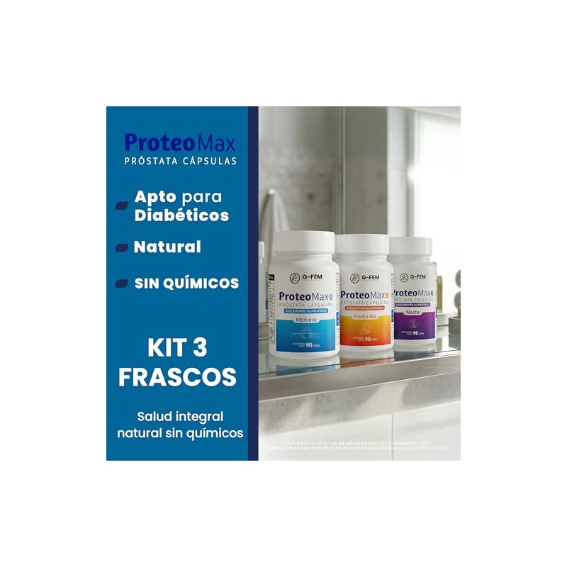 Cápsulas para la próstata ProteoMax de GFEM, 3 frascos de
