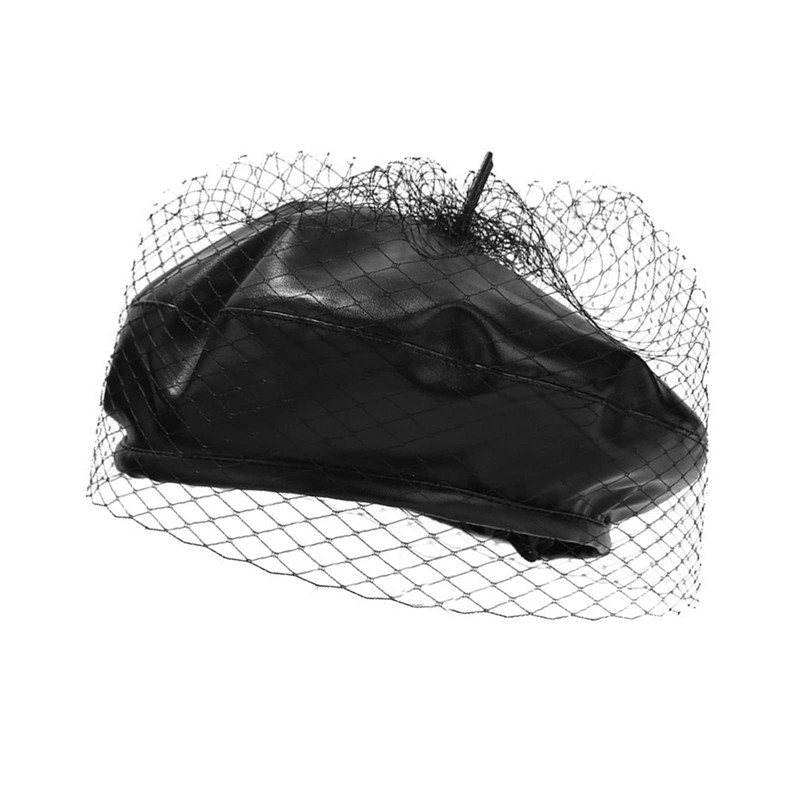 aoozleny Women Beret Hats with Veil, Casual Baker Boy Captain