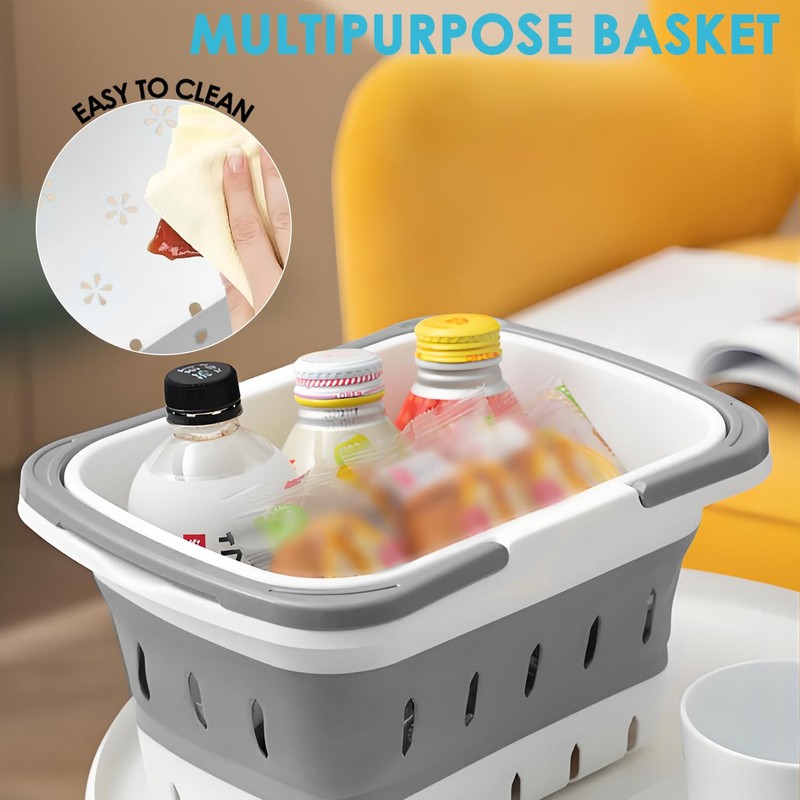 Portable Shower Caddy Tote – Collapsible Plastic Basket with Handles,