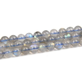 Natural Stone Beads 4mm Grey Moonstone Small Size Round Gemstone Smooth Energy Healing Beads DIY for Jewelry Making 15"