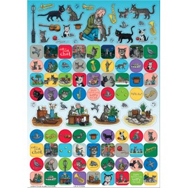 Tabby McTat Mega Sticker Pack | Three Types of Stickers (Around 130 Total) | Reusable on Non-Porous Surfaces, Blue