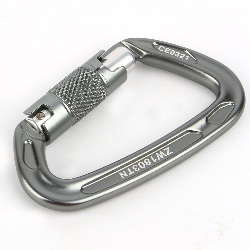 Aluminium Alloy 25KN Safety Rescue Carabiner D Buckle for Outdoor