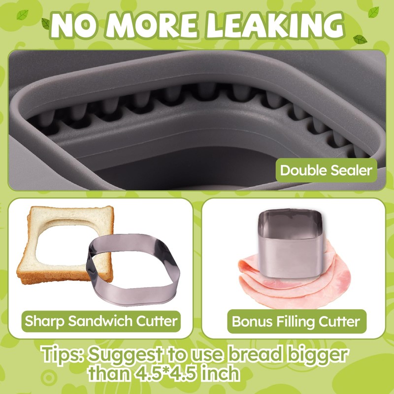 Uncrustables Sandwich Maker Sealer Cutter, Crustless Sandwich Cutter, PB&J Uncrustable