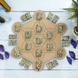 BEZAVO Dalmatian Jasper Rune Stones Set with Engraved Elder Futhark Alphabet Natural Crystal Runes Stones Reiki Healing Chakra Meditation Divination Norse Pagan Gemstone Runes in Brick Shape