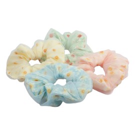 Pack of 4 Hair Rings Women's Ponytail Holder Premium Satin Hair Bobbles Silk Hair Bobbles Packaging Reusable Elastic Bands Hair Band for Women Girls