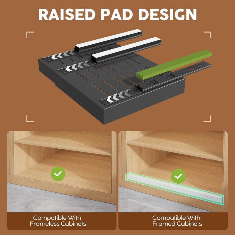 Seinloes 2Pack Expandable Pull Out Cabinet Organizer 21"Deep with Raising