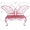 Hi-Line Gift Ltd. Pink Metal Butterfly Bench: Enchanting Outdoor Charm