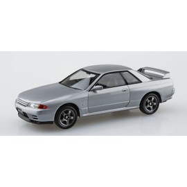 Aoshima Bunka Kyozai 1/32 The Snap Kit Series Nissan R32 Skyline GT-R Spark Silver Color Coded Plastic Model 14-D