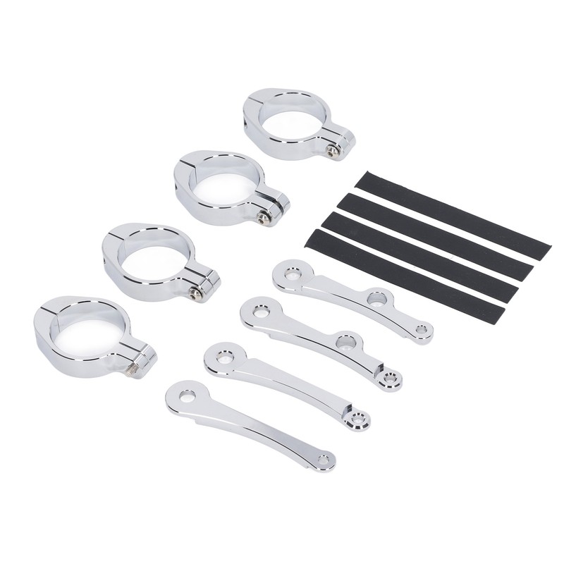 Motorcycle Headlight Mounting Bracket 39 to 41mm Bright Silver Surface