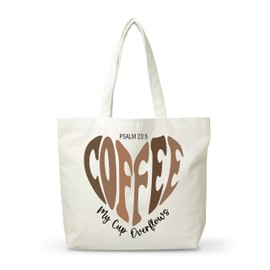 FQPJA Women Bible Canvas Tote Bag, Religious Christian Inspirational Gifts, Reusable Coffee Shopping Tote, Aesthetic Shoulder Bag, Thanksgiving Christmas Gifts For Friends Colleagues -A25