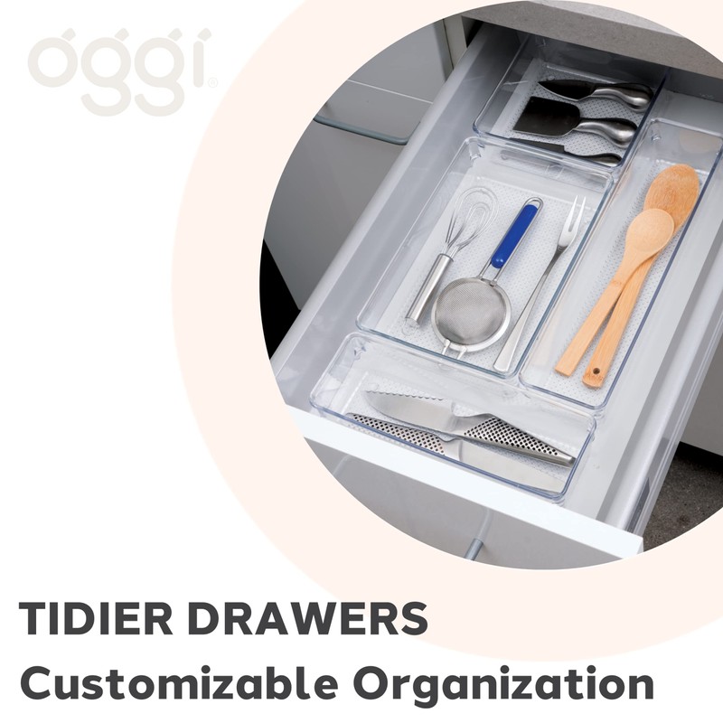 Oggi Clear Drawer Organizer - 6" X 6.25"- Ideal for