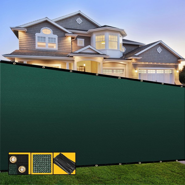 SHADESPEARE Customized 5' x 49' Green Fence Privacy Screen,with Bindings
