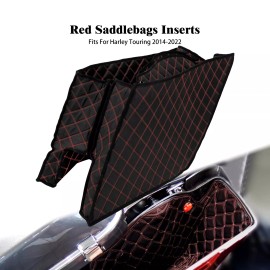 HDBUBALUS 5" Saddlebag Red Line Stretched Bag Inserts For Harley Electra Street Glide 14+