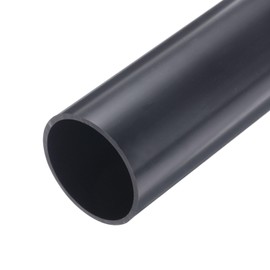 MECCANIXITY 2 Inch PVC Rigid Tube Round Pipe Tubing Hardware Tubing 57mm ID 63mm OD 9" Length Dark Grey High Impact for Water Pipe, Crafts, Cable Sleeve