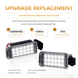 DERMOKA LED License Plate Light For 2010-2013 Chevy Camaro Tag Lamp Assembly, 6000K White 2PCS