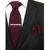 JEMYGINS Cashmere Wool Tie and Pocket Square Tie Clip Sets