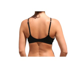 Women's 2pk Or 3pk Seamless V Neck Padded Bralette with Adjustable Straps (One size, Black Nude&Rock)