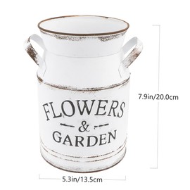 GANAZONO 2pcs Wrought Iron Arrangement French Retro Milk Can French Style Vase Arrangement Vase Farmhouse Metal Arrangement Bucket Galvanized Sheet Old Fashioned