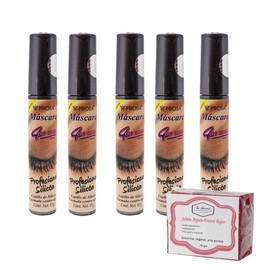 Prosa 4 en 1 | Rimel Mascara Para Pestañas Varios Modelos | 5 Pack | Jabón 50Gr La Artesanal (Profesional Silicón)