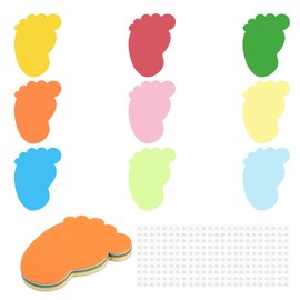 PATIKIL Footprint Cutouts, 216 Pack Paper Feet, Colorful Feet Cutout for Classroom Decoration DIY Craft Project, Assorted Color