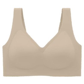 SOFT INTENTION Women's Seamless Bra Wireless Bra Full Coverage Push Up No Underwire Tshirt Comfortable Everyday Plus Size Friendly- Jelly:_Light Nude - Jelly Strips for Support_L (Size 3)