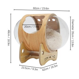 Modern Wooden Spaceship Warm Cozy Pet Beds Space Capsule Wooden Pet Cats House