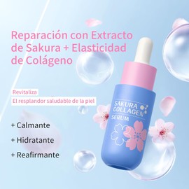 Kit Cuidado Facial Sakura: Limpiador, Tónico, Sérum, Crema de Ojos, Crema Facial y Cepillo, Caja de Regalo para Mujer, Hidratación Profunda, Humecta, Reafirma y Mejora Textura