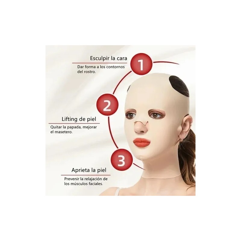 Mentonera Facial Reductora Papada Arruga Cachete Moldea 2pk