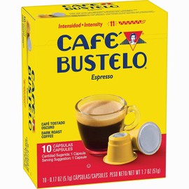 Nespresso Cafe Bustelo Coffee Espresso Capsules, 30 Count