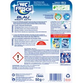WC FRISCH Kraft Aktiv Blausp√ºler Ozeanfrische (4x50 g), WC Reiniger mit innovativer Geruchs-Stopp-Formel, Duftsteine f√ºr extra Frische und eine sichtbare Reinigung