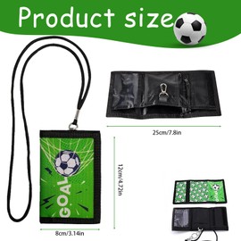 XINSUO Children's Wallet Boys Purse Football Motif Chest Bag Velcro Design Purse Children for Teenagers Boys Girls, black, 1, Contemporary