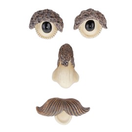 Relaxdays Tree Face 4-Piece Tree Trunk Decoration, for Hanging, Tree Decoration, Weatherproof, Forest Spirit, Artificial Stone, Multicoloured