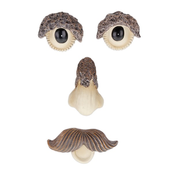 Relaxdays Tree Face 4-Piece Tree Trunk Decoration, for Hanging, Tree