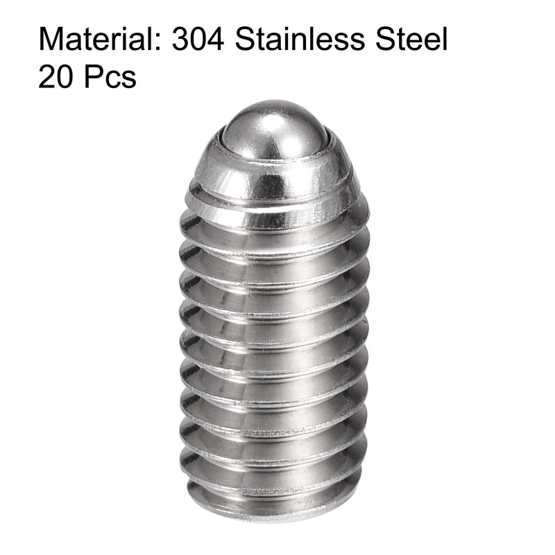 sourcing map Ball Point Set Screws, M6 x 12mm 304