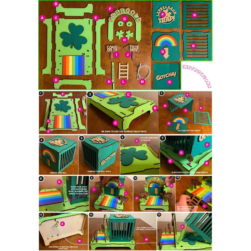 PPER-Jie Leprechaun Trap Kit for Kids Catch a Leprechaun Trap