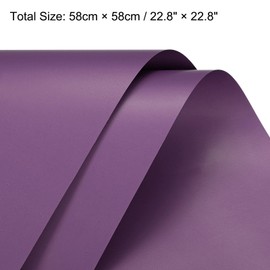 MECCANIXITY Pearlescent Film Flower Wrapping Paper 22.8x22.8 Inch Waterproof for DIY Crafts, Gift/Gift Box Packaging Dark Purple 20 Pcs