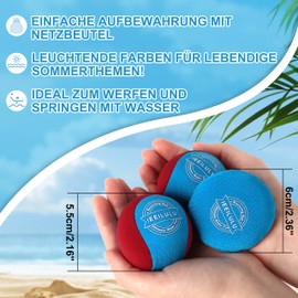 IEEILULU Water Jumping Ball, Pack of 3 Water Jumping Ball, Water Bouncy Ball for Outdoor Water Sports, Reusable Waterproof Beach Toy for Children and Adults (Blue)