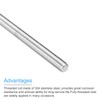 sourcing map Fully Threaded Rod 3/8"-16 UNC Thread Pitch 304