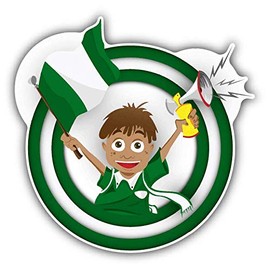 JJH Inc Nigeria Flag Soccer Fan Cartoon Vinyl Decal Sticker Waterproof Car Decal Bumper Sticker 5"