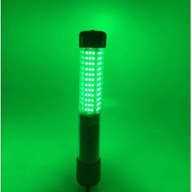 BLUERICE Submersible Fish Finder, Underwater Lure Bait Light, Fish Attracting Lamp, Night Fishing Light, Boat Fishing Light, Pool Light 12V 10.8W 180 LEDs 1080 Luminous IP68 with 5M Cord (Green)