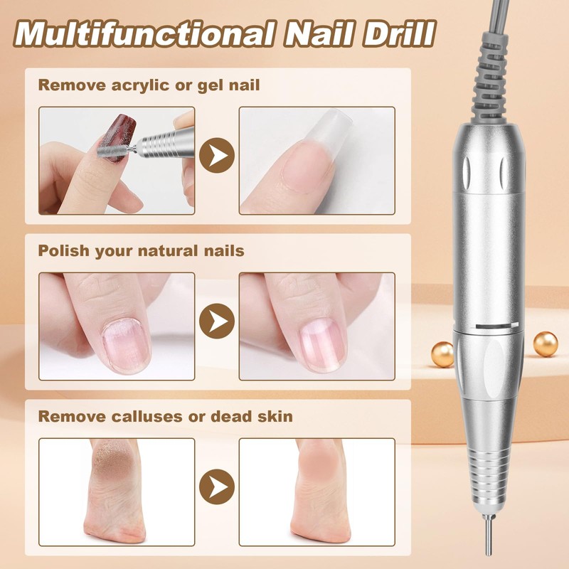 Qivine Handle Nail Drill, Replacement Handle for Nail Drill, 35000
