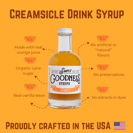 Simple Goodness Sisters Old Fashioned Simple Syrup, Real Vanilla Beans & Organic Cane Sugar, Syrup for Cocktails, Lemonades & More (20 servings)