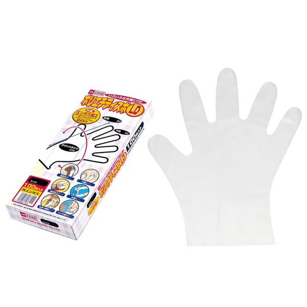 Otafuku Gloves, Disposable Gloves, Polyethylene, Edible Safe, Embossed Outside Dispo, #248 SS, 100 Pieces