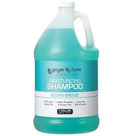 Ginger Lily Farms Club & Fitness Ocean Breeze Moisturizing Shampoo, 100% Vegan, Paraben, Sulfate, Phosphate, Gluten and Cruelty-Free, 1 Gallon