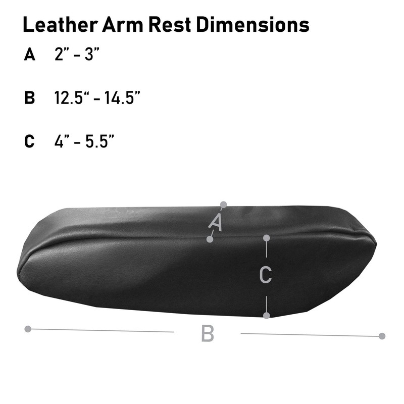 FH Group Premium Faux Leather Black Armrest Cover Semi-Universal Fit,