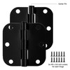 Zion Round Matte Black Door Hinges - Bundles (24 Pack)