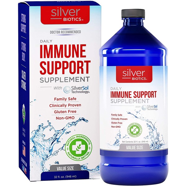 American Biotech Labs - Silver Biotics - Daily Immune Support Supplement with SilverSol Technology - 32 fl. oz.