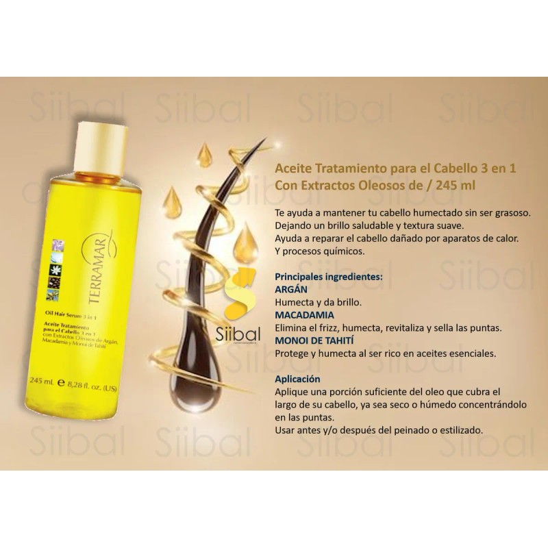 Oleo Tratamiento Para El Cabello 3 En 1 Terramar /