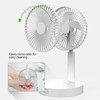 USB Desktop Fan Foldable Rechargeable Battery Makeup Mirror Function Bottom