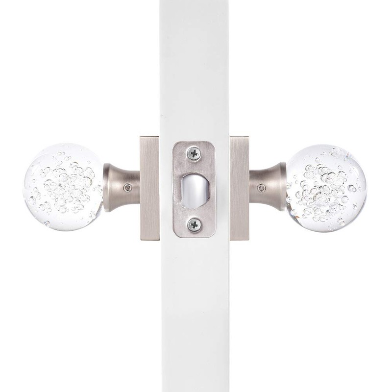 HIEMEY Passage Hall Closet Door Knobs Interior, Round Clear Bubble